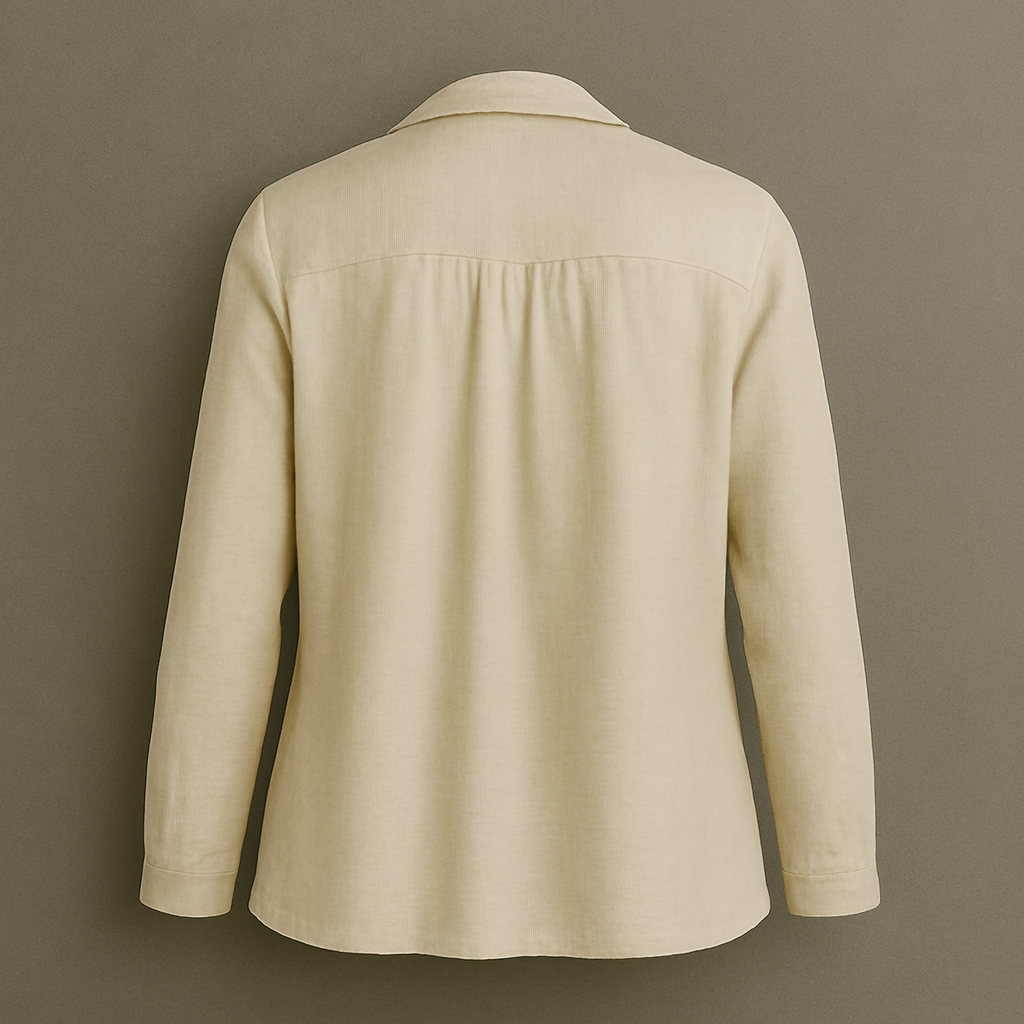 بلوز دخترانه آستین بلند یقه برگردان شانتون مدل آروشا – Women blouse Arusha Roy brand
