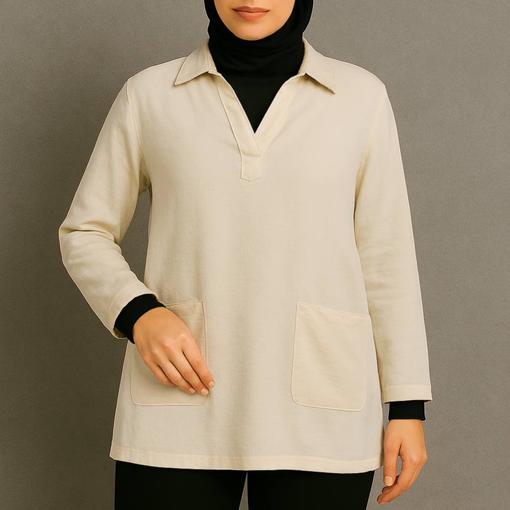 شومیز زنانه آستین بلند یقه برگردان برند روی مدل آروشا – Roy brand ladies blouse Arusha