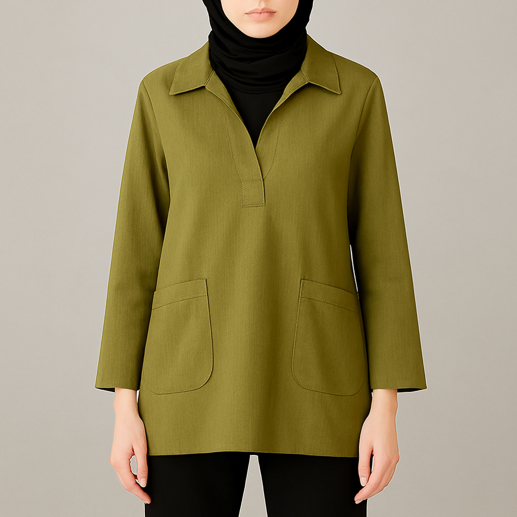 بلوز زنانه مجلسی یقه برگردان مدل آروشا – Elegant women's blouse Roy Arosha long sleeve