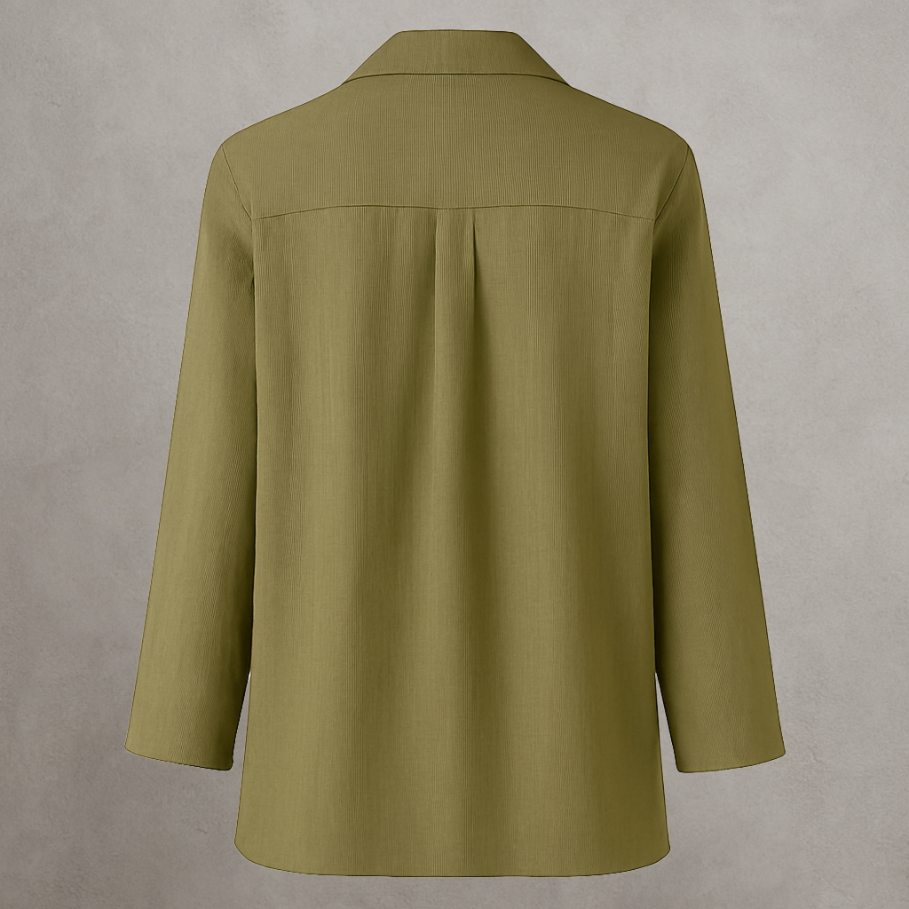 شومیز زنانه شانتون آستین بلند یقه برگردان مدل آروشا Roy – Shanton fabric women's blouse