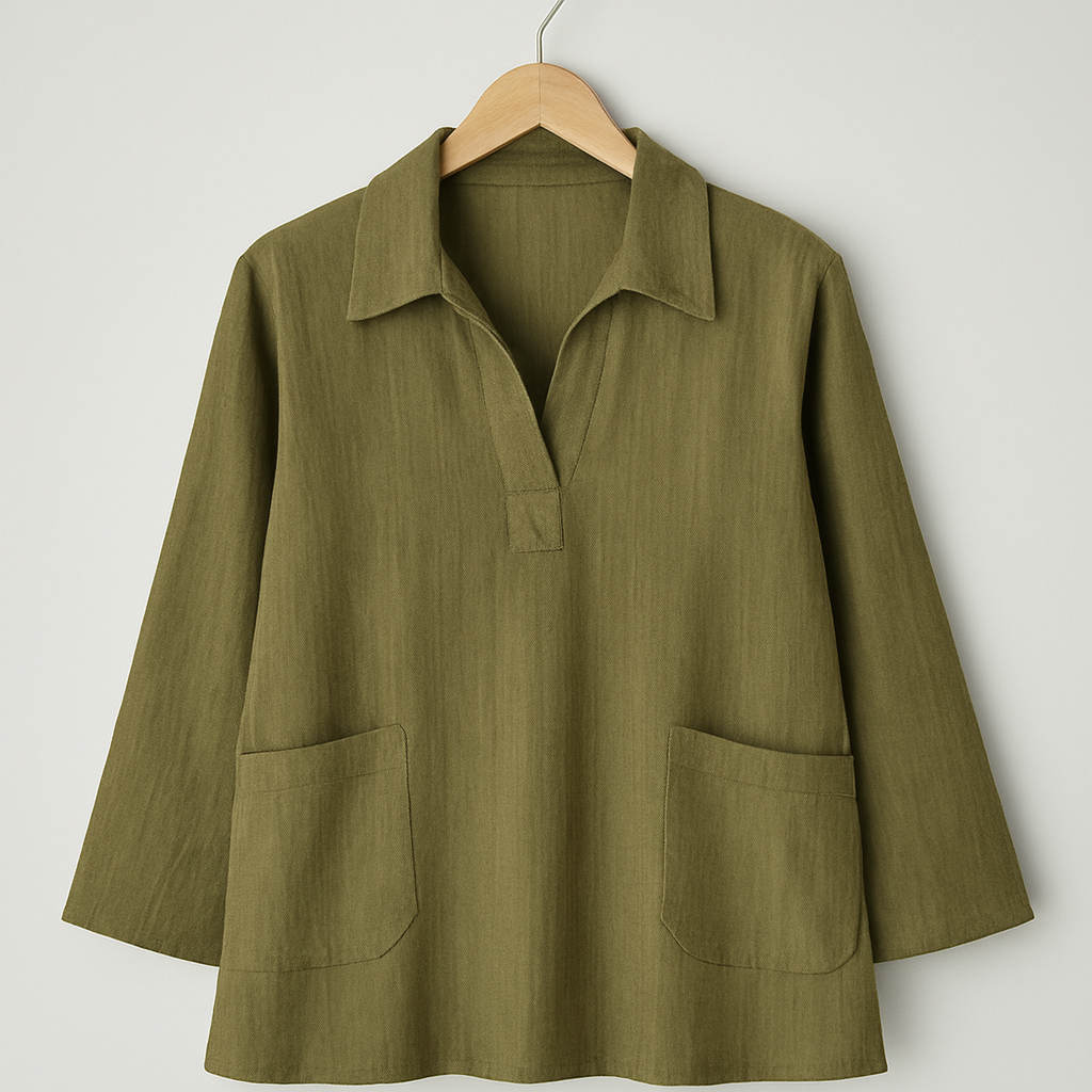خرید آنلاین بلوز زنانه یقه برگردان شیک مدل آروشا برند Roy – Women's lapel blouse Arosha Roy