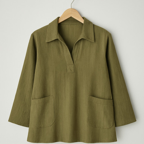 خرید آنلاین بلوز زنانه یقه برگردان شیک مدل آروشا برند Roy – Women's lapel blouse Arosha Roy
