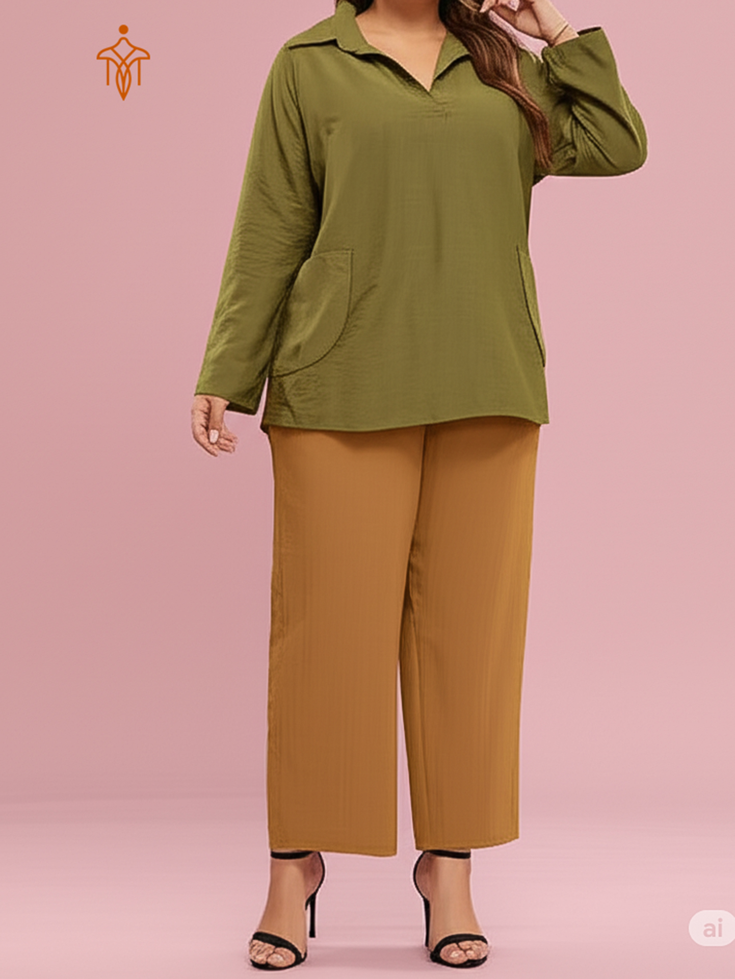 بلوز دخترانه یقه برگردان آستین بلند مدل آروشا برند Roy – Ladies lapel blouse Arosha