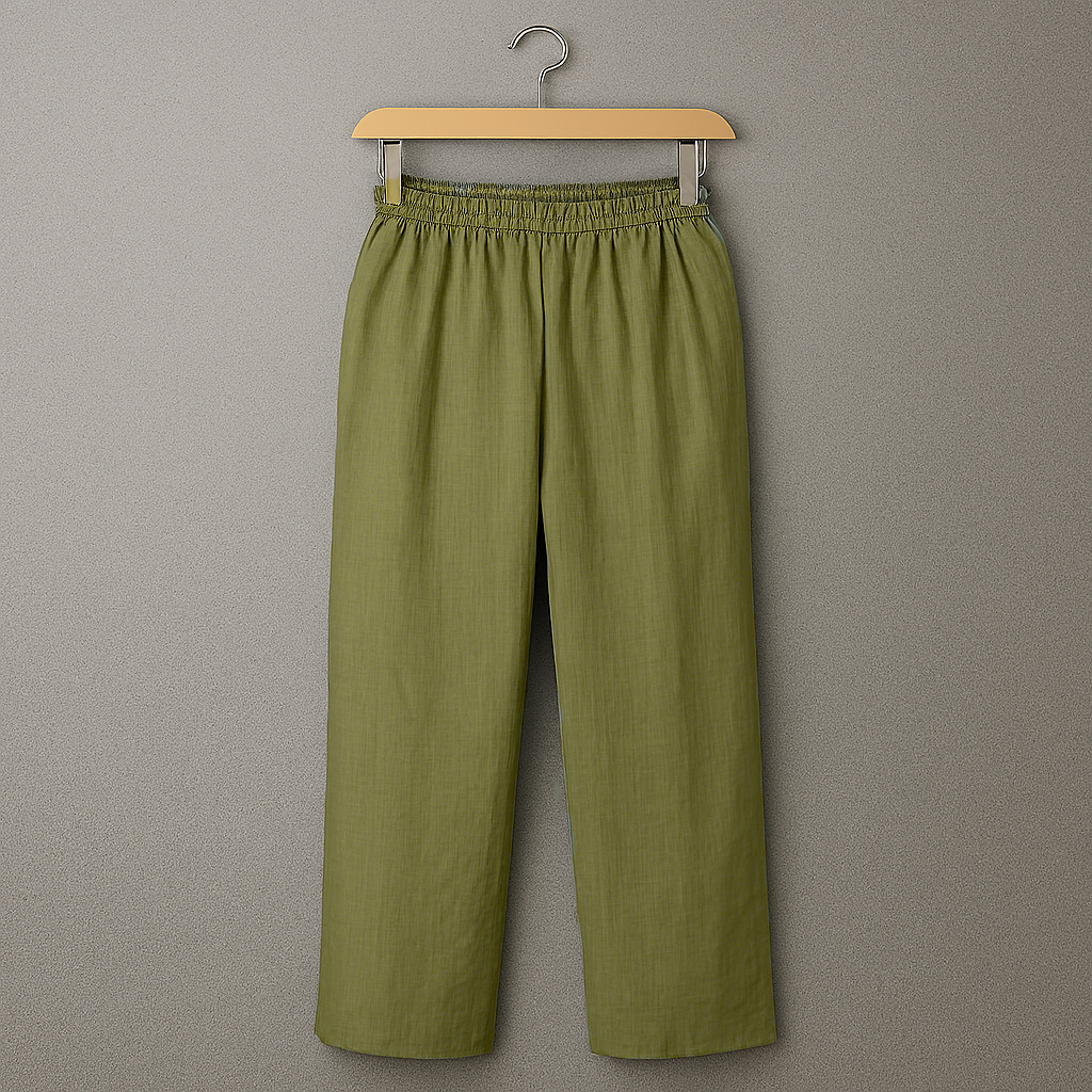 شلوار راسته زنانه سبز ملایم مدل آرام برند Roy – Soft green straight pants Aram Roy