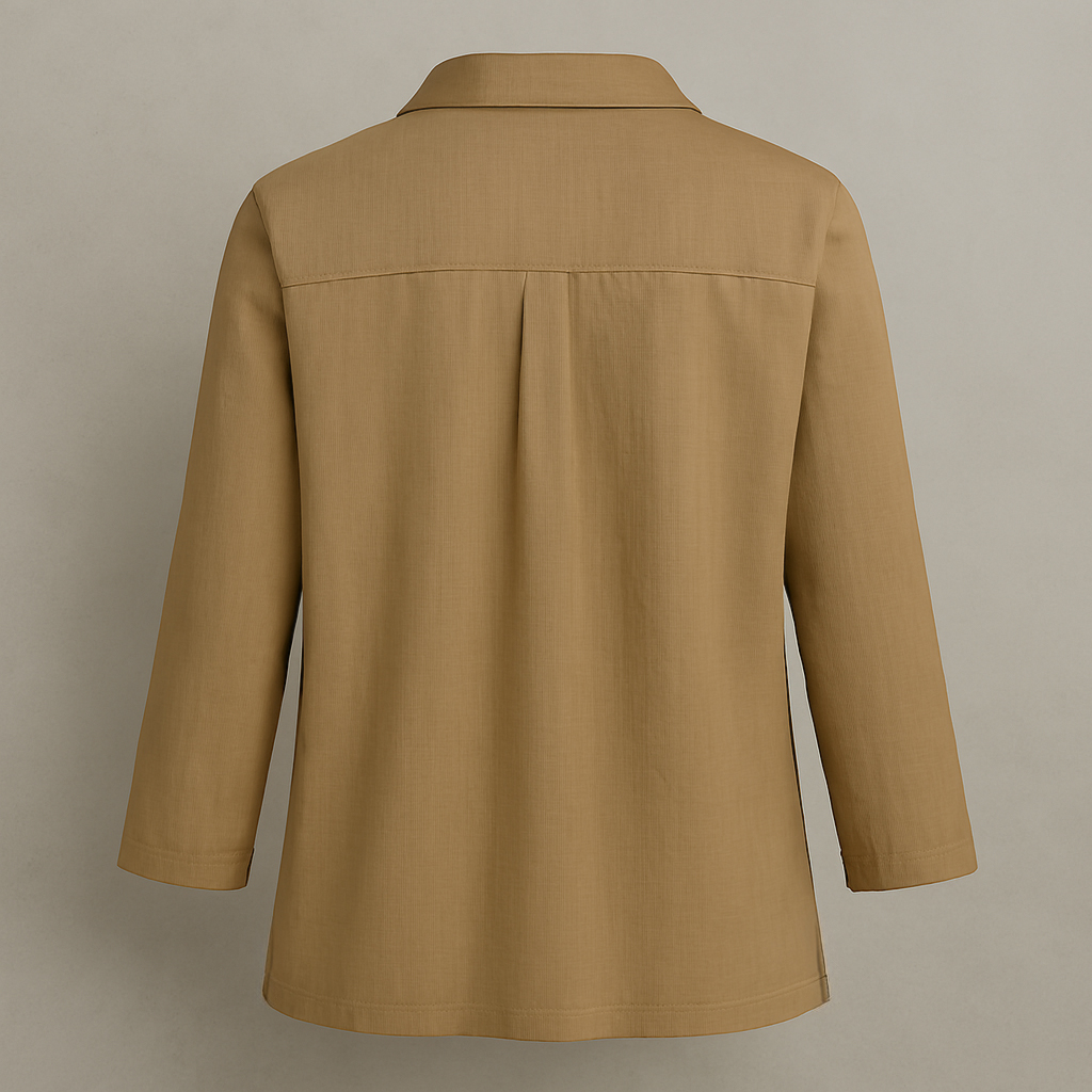 بلوز یقه‌دار زنانه شیک مناسب مهمانی و محل کار – Elegant Women's Lapel Blouse for Events & Work Arosha Roy