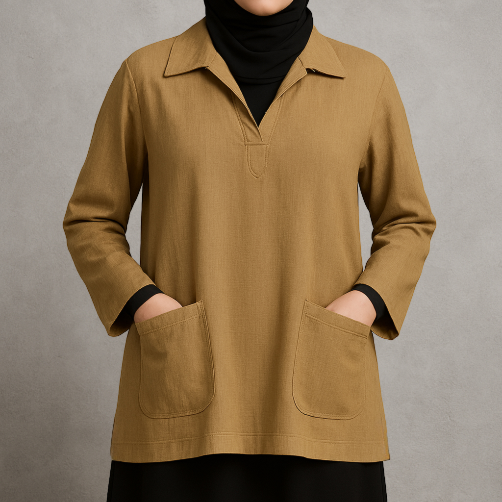 بلوز زنانه راحت و خوش‌فرم با طراحی ساده و خاص – Comfortable & Stylish Women's Blouse with Unique Cut Arosha Roy