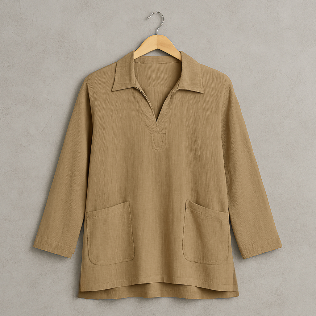 بلوز زنانه آستین بلند خوش‌دوخت برای استایل رسمی و روزمره – Long Sleeve Women's Blouse for Office & Casual Look Arosha Roy