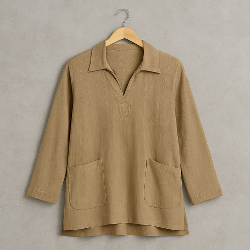 بلوز زنانه آستین بلند خوشدوخت برای استایل رسمی و روزمره – Long Sleeve Women's Blouse for Office & Casual Look Arosha Roy